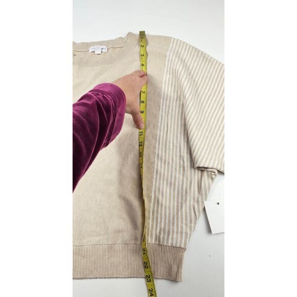 NWT Autumn Skye sz M beige slub Batwing knit sweater Neutral winter warm NEW - Picture 7 of 8